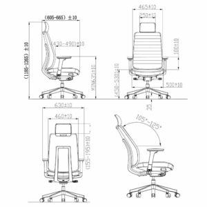 Silla de oficina Kanye EX55 de cuero artificial - ergonómica