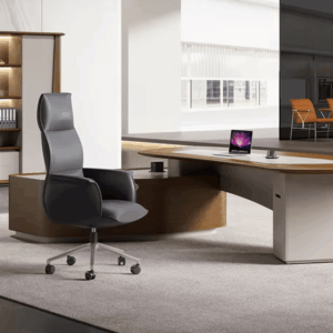 Silla de oficina Gaziantep de cuero - respaldo alto