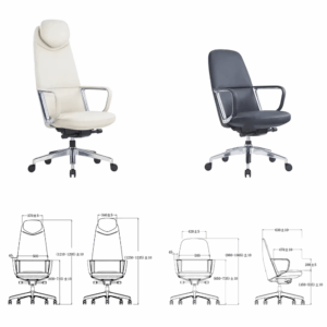 Silla de oficina Larissa de cuero - respaldo alto