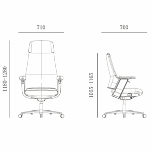 Silla de oficina Burgas de cuero genuino - respaldo alto