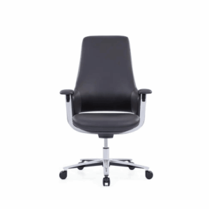 Silla de oficina Burgas-M de cuero genuino - respaldo medio-alto