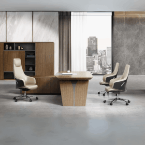 High-back Bloom genuine leather office chair