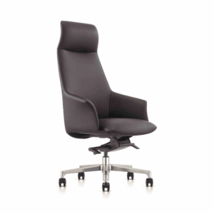 Silla de oficina Bacau de cuero - respaldo alto