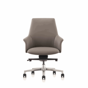 Meeting office chair Bacau-M in leather - mid-high backrest