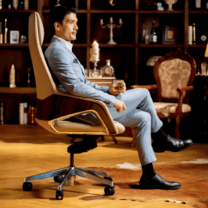 Sillón de oficina Siena de cuero - respaldo alto, diseño de lujo moderno