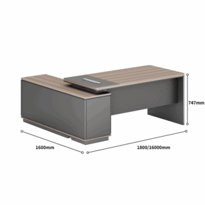 Bureau de direction Moresby-A compact en bois avec retour et caisson