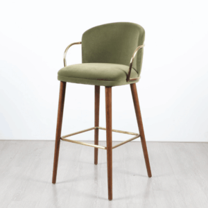 Bar high chair Bolzano in wood and padded fabric