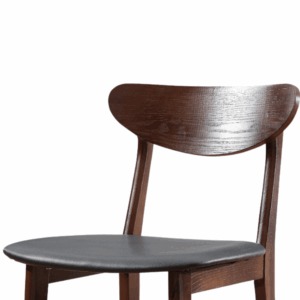 High bar stool Rimini in wood and leather - modern design