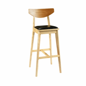 Bar high chair Pesaro in wood and leather