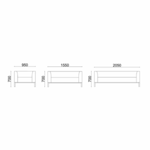 Canapé lounge Livorno de tres plazas