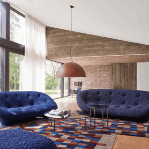 Avellino three-seater high-back fabric lounge sofa