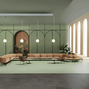 Canapé modular Caserta curvo de tela