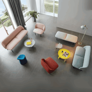 Pouf banc Oslo une place en tissu