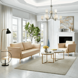 Canapé lounge Bari deux places en cuir