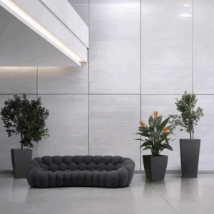 Lounge Bubble Curved Single-Seater Fabric Armchair