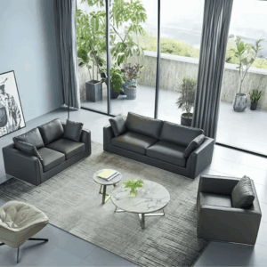 Canapé lounge Igar de tres plazas en cuero