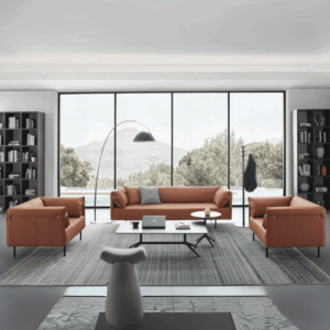 Alma three-seater leather lounge sofa - luxury finish