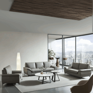 Canapé lounge Sassari de tres plazas en cuero - acabado de lujo