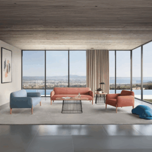 Three-seater fabric Join lounge sofa