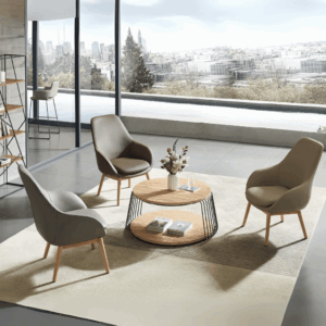 Lacie-A leather lounge armchair