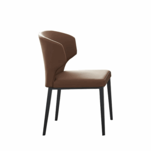 Chaise de salle à manger Amed en bois et cuir