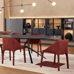 Chaise de salle à manger Manta en cuir intégral