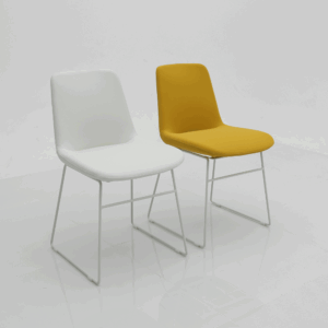 Dining Chair Frankfurt in Leather - Sled Base