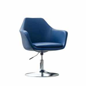 Fauteuil lounge Torch pivotant à base disque en cuir