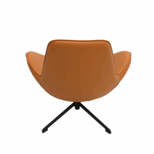 Fauteuil lounge Sulmona pivotant en cuir – forme œuf