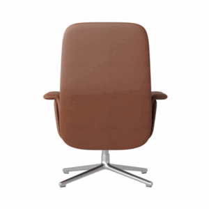 Fauteuil lounge Toast en cuir avec pouf