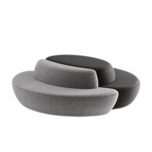 Canapé modular Moon redondeado en tela