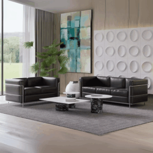 Canapé lounge Fasano deux places en cuir