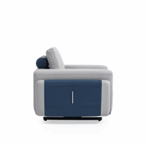 Sofá lounge Ozieri de una plaza en cuero con bolsillo lateral