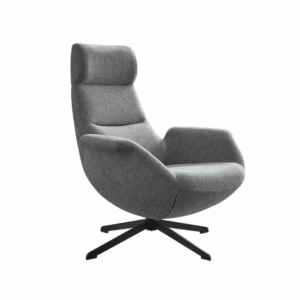 Swivel fabric lounge chair Herman in egg shape
