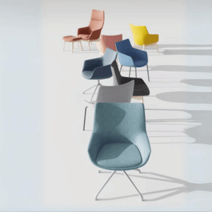 Fauteuil lounge Tempio-M dossier mi-haut en tissu