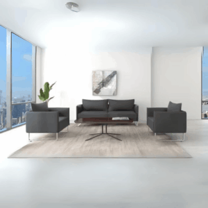 Three-seater leather Thiesi lounge sofa