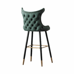 Bar high chair Dennis in velvet - mid-height backrest