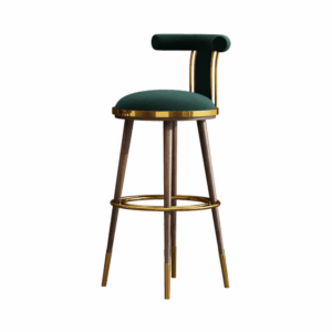 Tabouret de bar Luciano en velours – finition luxe