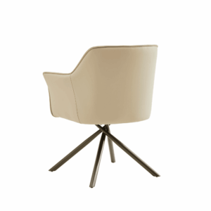 Chaise de salle à manger Emma en cuir pivotante avec accoudoirs