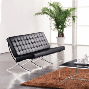 Barcelona two-seater leather lounge sofa