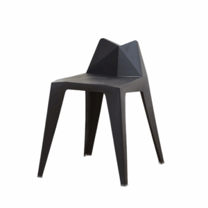 Tabouret Edge empilable rond en plastique – dossier bas