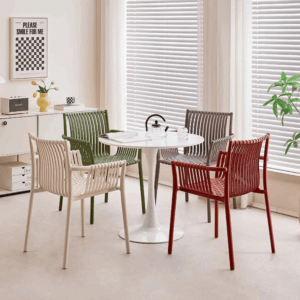 Outdoor stackable Morning armchair in plastic rattan