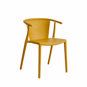 Chaise de salle à manger Charles empilable en plastique avec accoudoirs