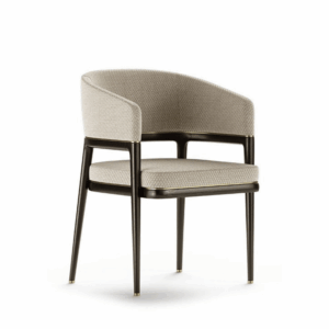 Chaise de salle à manger Noble en bois massif et tissu – finition luxe