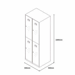 Armoire vestiaire de bureau HLK en acier à compartiments avec poignées métal