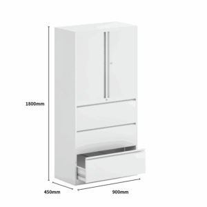 Armoire de classement Filippo-LSC en acier à tiroirs latéraux avec rangement