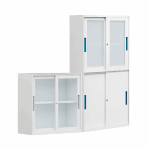 Armoire de classement Filippo-SDG en acier à portes vitrées coulissantes