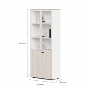 Vitrine de bureau Leonardo-D en bois à 2 portes vitrées