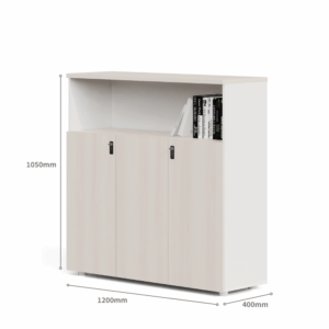 Armoire de rangement Leonardo-B en bois à 3 portes avec étagères ouvertes
