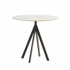 Table d’appoint Zeno ronde en pierre frittée – design minimaliste